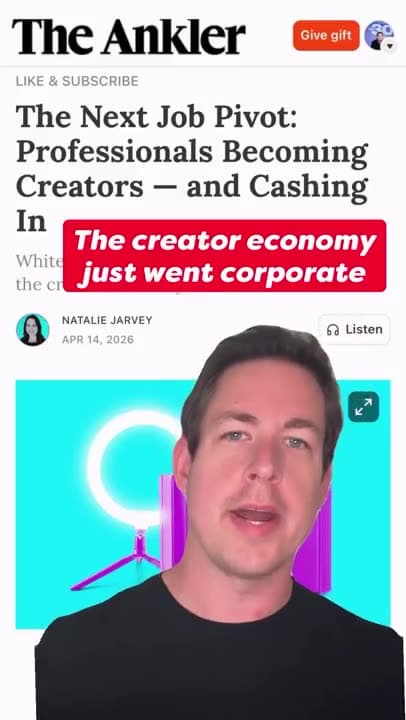 Well, everybody, there is a new kind of creator taking over the creator economy right now, and it's the white collar creator, the professional, the operator, the executive, the employee, the expert with real knowledge, real perspective, and real credibility within their industry because they're actually in it.