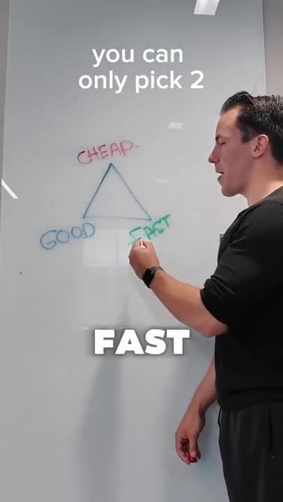 things can be cheap and fast but they won't be good