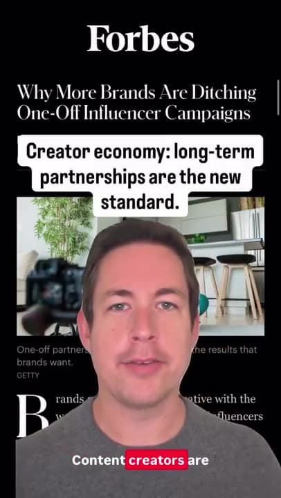 Content creators are going to be very, very happy about what's happening right now, as brands are moving away from one -off creator campaigns and shifting toward long -term partnerships.