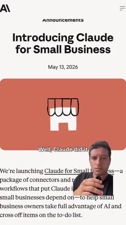 Well, Claude did it, Anthropic did it. They just dropped Claude for small business.